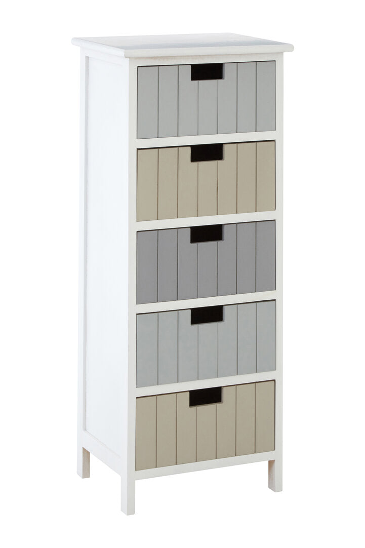 Belgravia England White 5 Drawers Chest