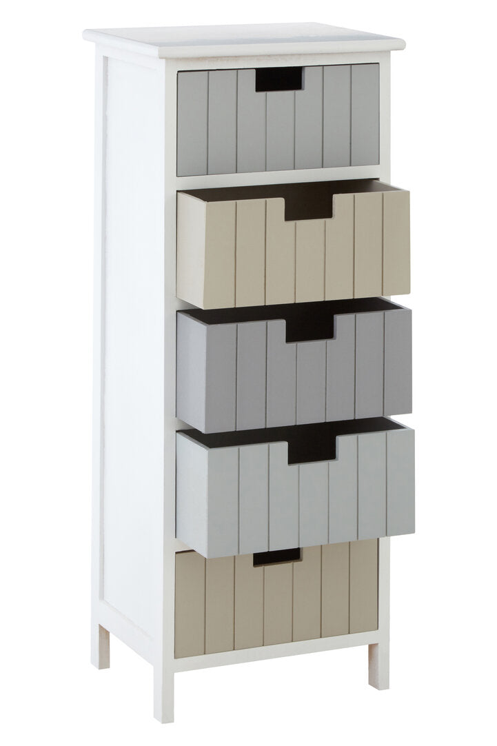 Belgravia England White 5 Drawers Chest