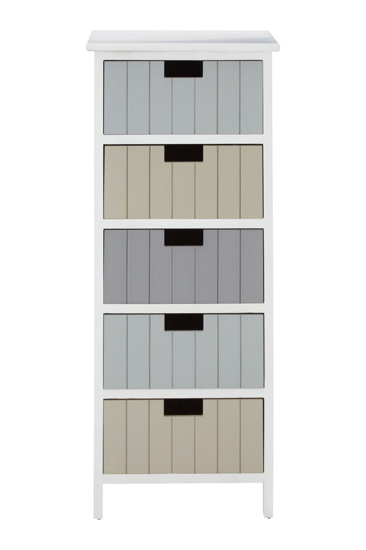 Belgravia England White 5 Drawers Chest