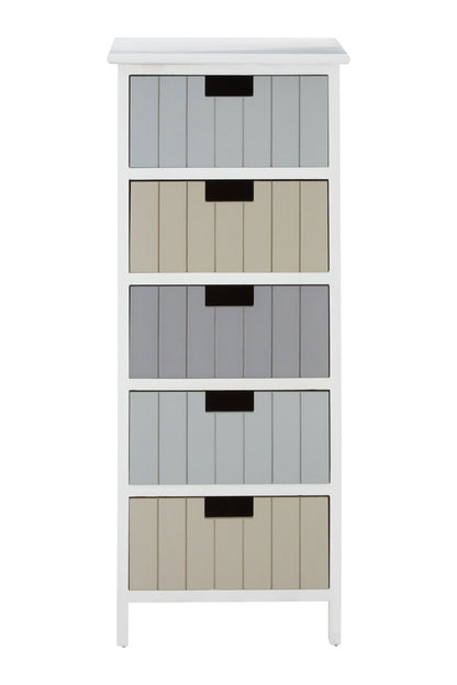 Belgravia England White 5 Drawers Chest