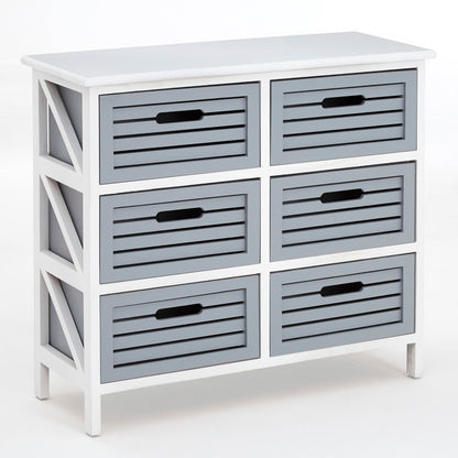 Chelsea 6 Grey Drawers Unit