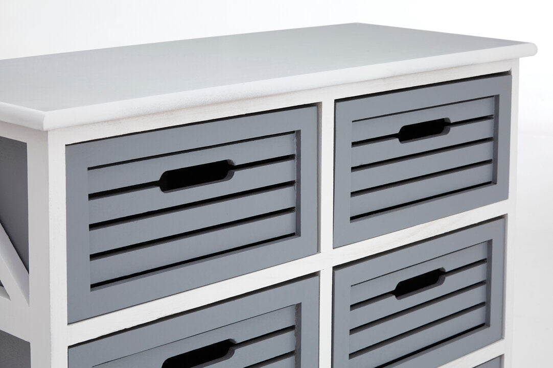 Chelsea 6 Grey Drawers Unit