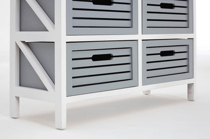 Chelsea 6 Grey Drawers Unit