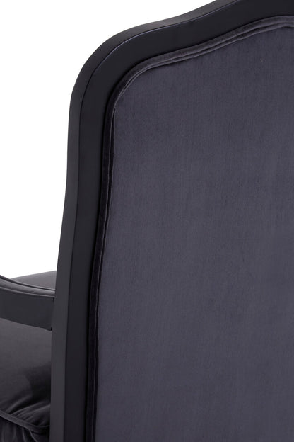 Windsor Grey Velvet Chair And Footstool