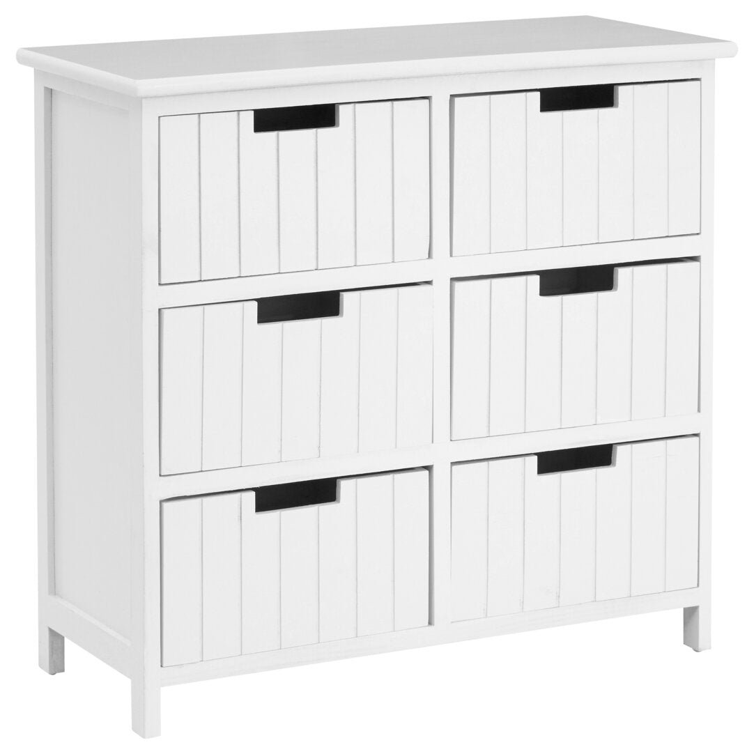 Belgravia England White Mdf 6 Drawers Chest