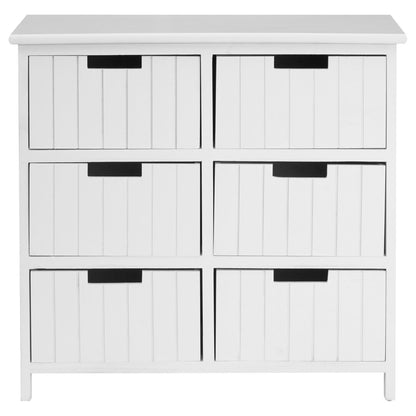 Belgravia England White Mdf 6 Drawers Chest