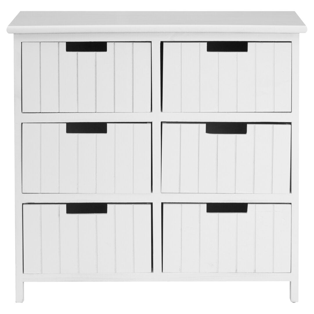 Belgravia England White Mdf 6 Drawers Chest