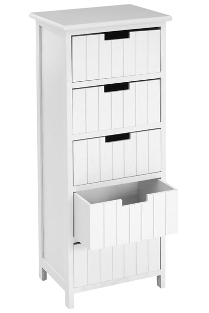 Belgravia England White Mdf 5 Drawers Chest