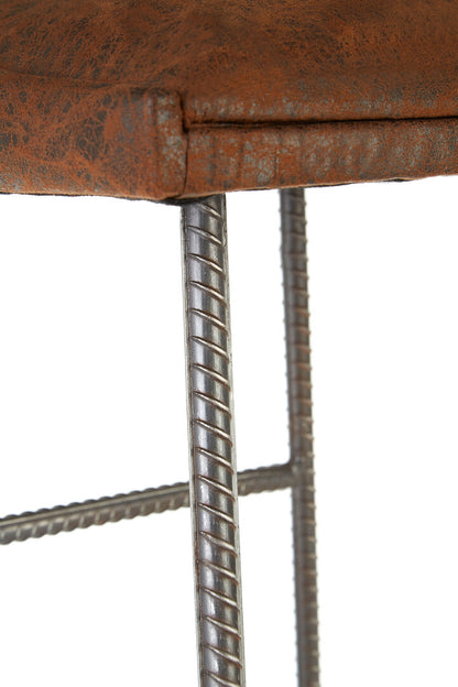 Belgravia Foundry Brown Leather Effect Bar Stool