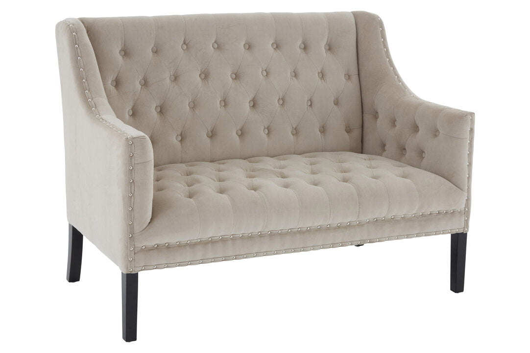 Monaco Park Camel Velvet 2 Seat Sofa