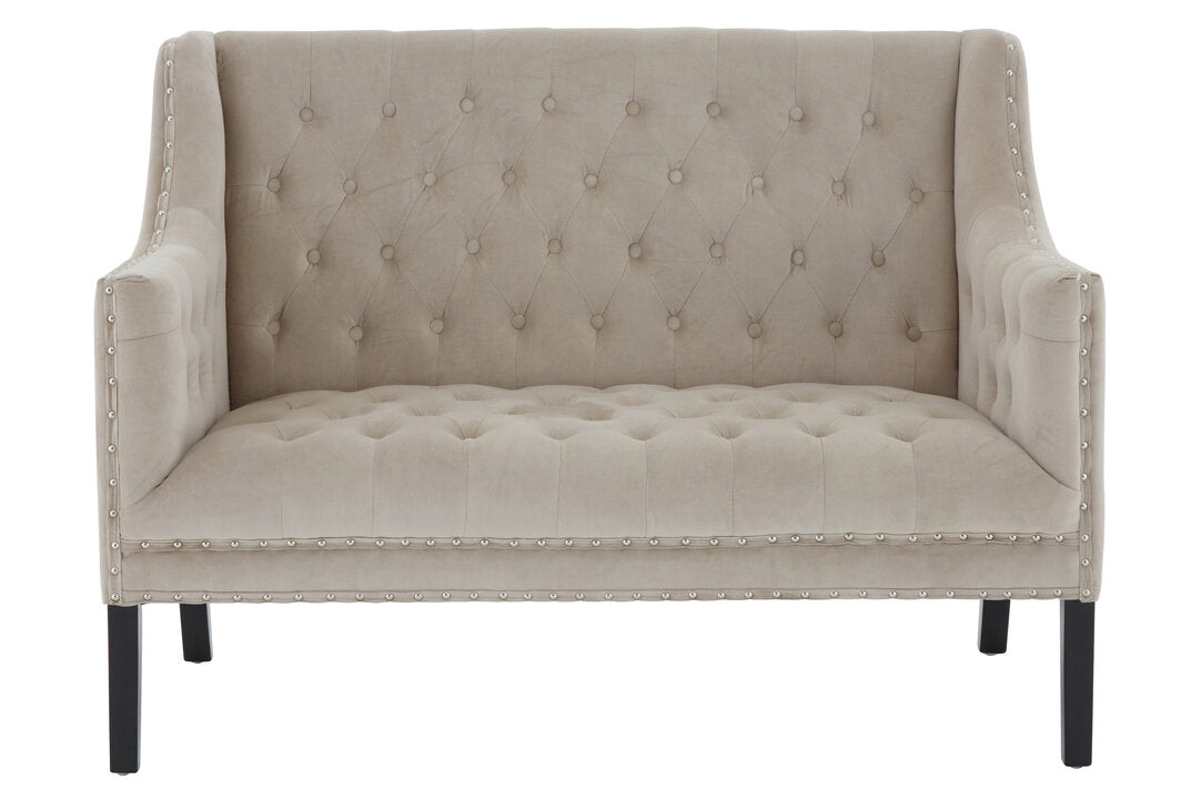 Monaco Park Camel Velvet 2 Seat Sofa