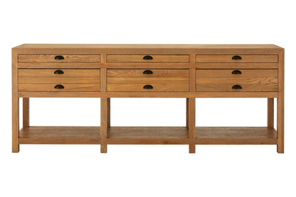 Cannes Washed Grey Oak Wood Console Table with Drawers