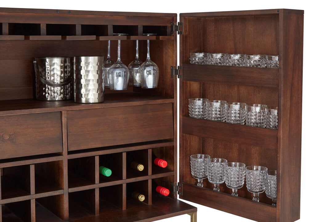 Como Acacia Wood Effect Drinks Cabinet