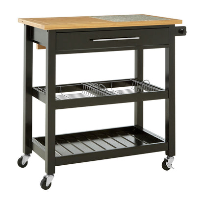 Vienna Glenn Wide Kitchen Trolley with Granite Top
