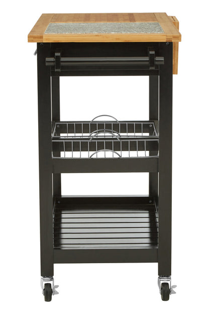 Vienna Glenn Wide Kitchen Trolley with Granite Top