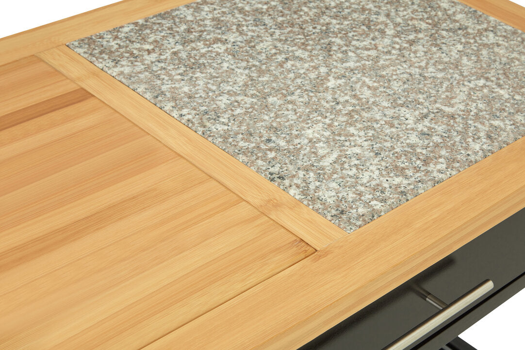 Vienna Glenn Wide Kitchen Trolley with Granite Top