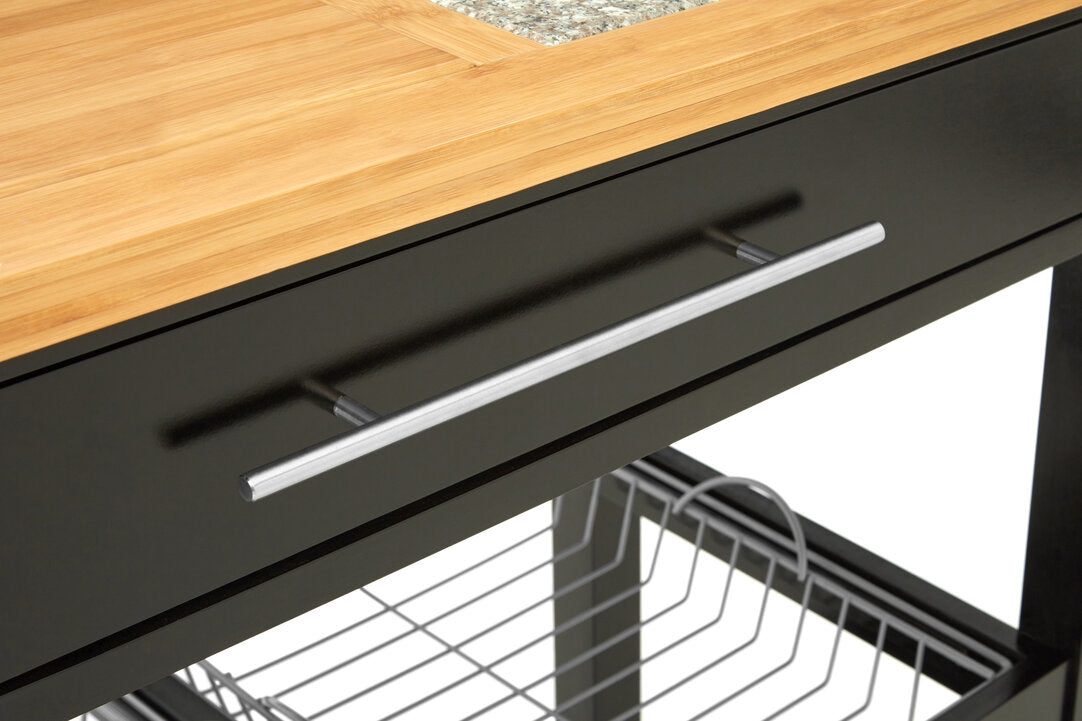 Vienna Glenn Wide Kitchen Trolley with Granite Top