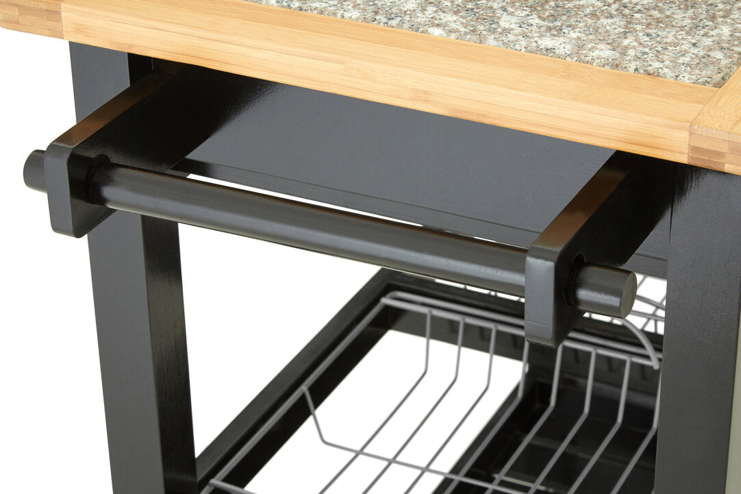 Vienna Glenn Wide Kitchen Trolley with Granite Top