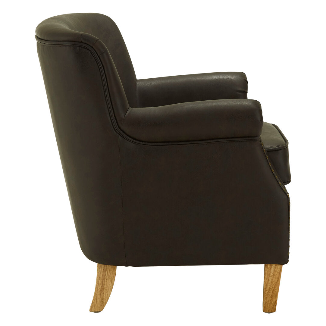 Valencia Brown Leather Effect Armchair