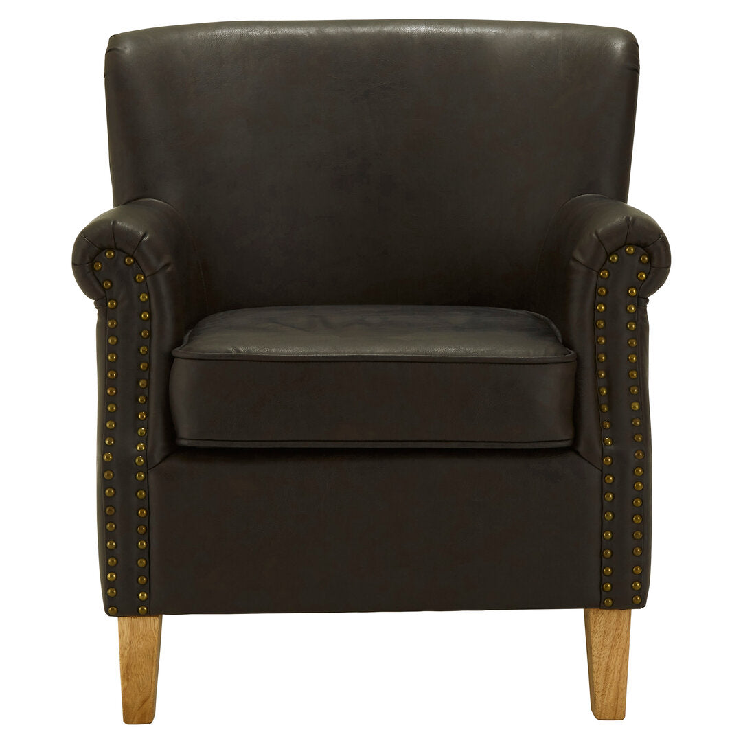 Valencia Brown Leather Effect Armchair