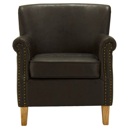 Valencia Brown Leather Effect Armchair