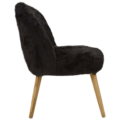 Lisbon Black Fur Effect Chair
