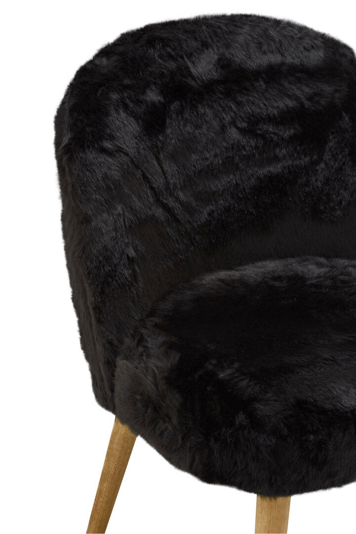 Lisbon Black Fur Effect Chair