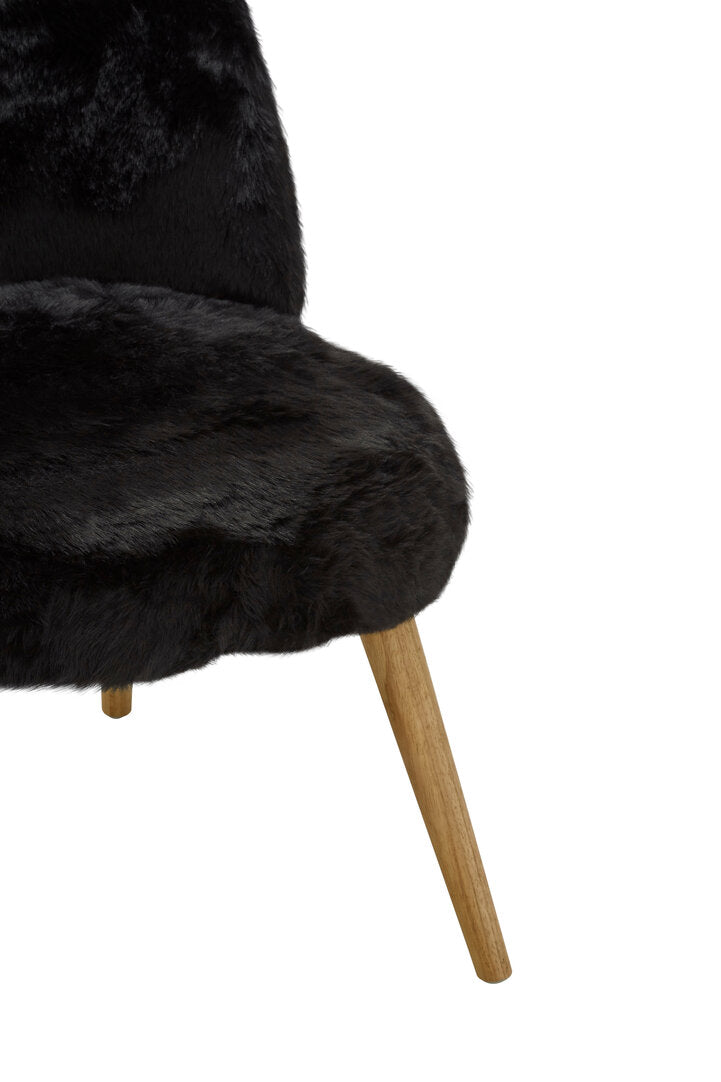 Lisbon Black Fur Effect Chair