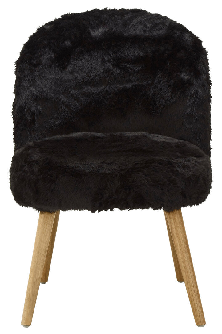 Lisbon Black Fur Effect Chair