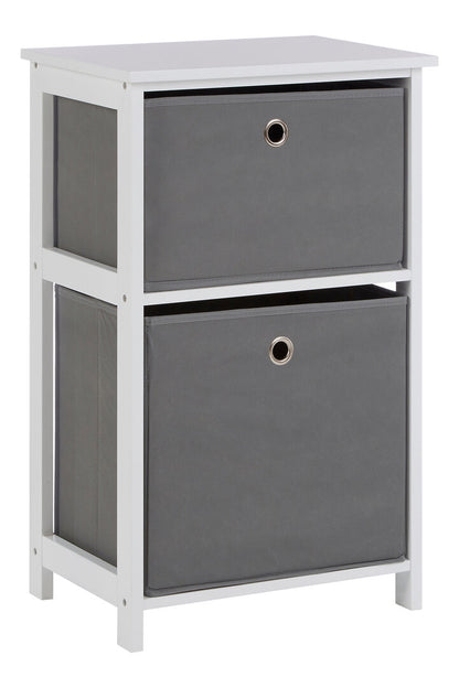 Savannah 2 Grey Fabric Drawers Cabinet