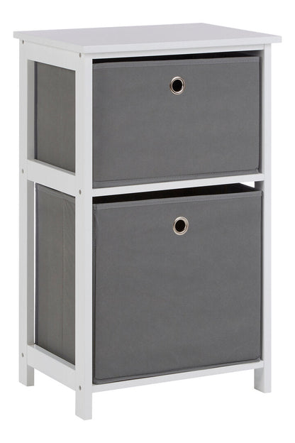 Savannah 2 Fabric Drawers Cabinet Grey 