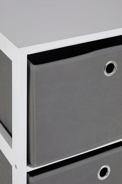 Savannah 2 Grey Fabric Drawers Cabinet