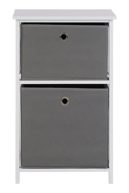 Savannah 2 Grey Fabric Drawers Cabinet