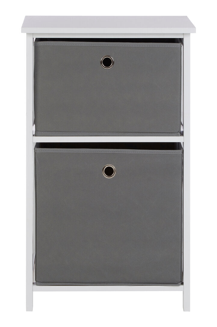 Savannah 2 Grey Fabric Drawers Cabinet