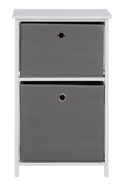 Savannah 2 Fabric Drawers Cabinet Grey 