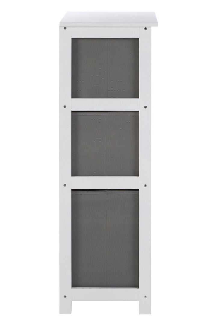 Savannah 3 Grey Fabric Drawers Cabinet