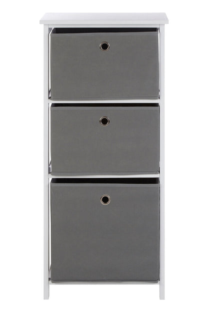 Savannah 3 Fabric Drawers Cabinet Grey 