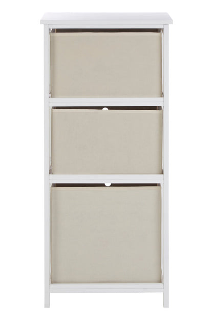 Savannah 3 Natural Fabric Drawers Cabinet