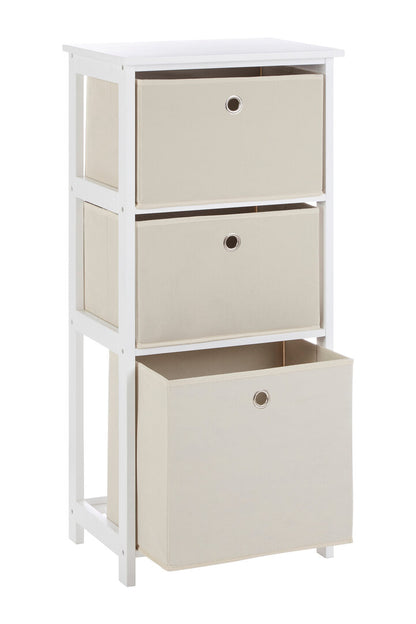 Savannah 3 Natural Fabric Drawers Cabinet