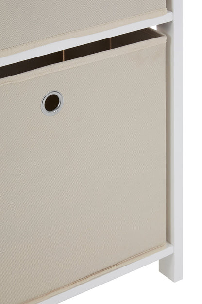 Savannah 3 Natural Fabric Drawers Cabinet