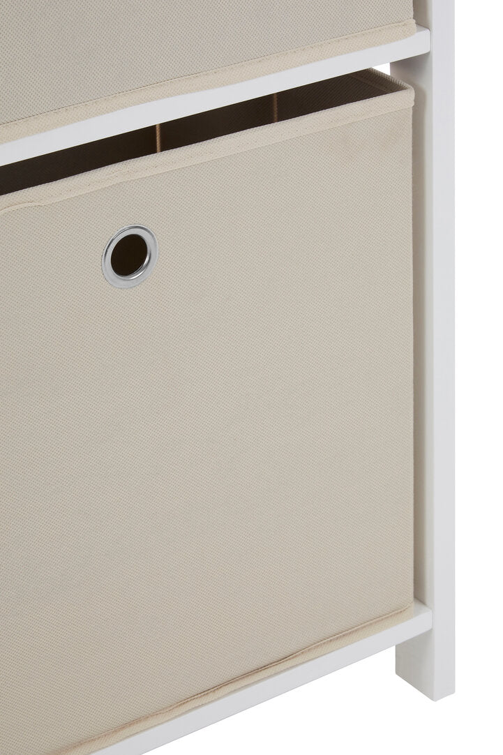 Savannah 3 Natural Fabric Drawers Cabinet