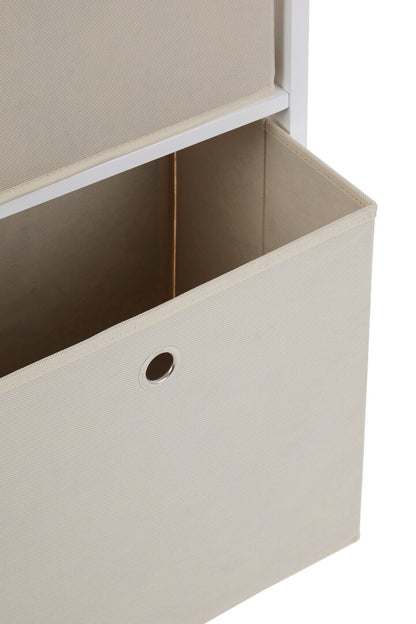 Savannah 3 Natural Fabric Drawers Cabinet