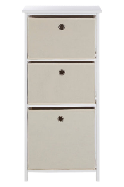 Savannah 3 Natural Fabric Drawers Cabinet