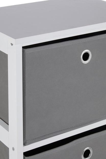 Savannah 4 Grey Fabric Drawers Cabinet