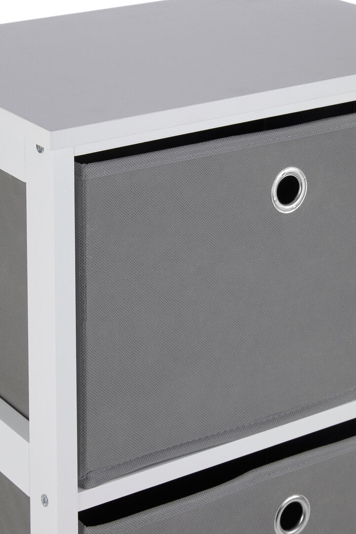 Savannah 4 Grey Fabric Drawers Cabinet
