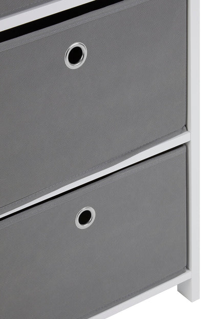 Savannah 4 Grey Fabric Drawers Cabinet