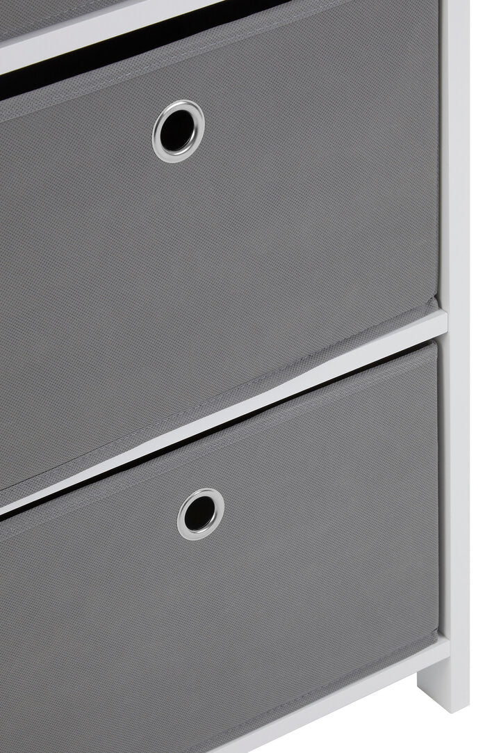 Savannah 4 Grey Fabric Drawers Cabinet