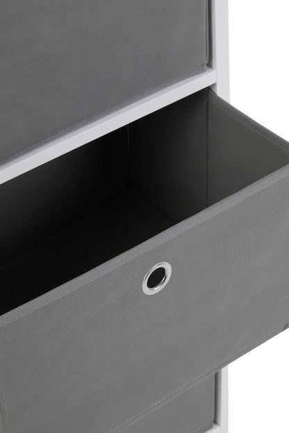 Savannah 4 Grey Fabric Drawers Cabinet