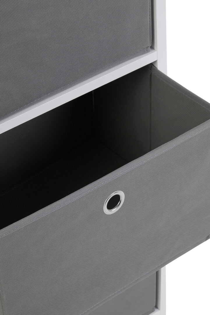Savannah 4 Grey Fabric Drawers Cabinet