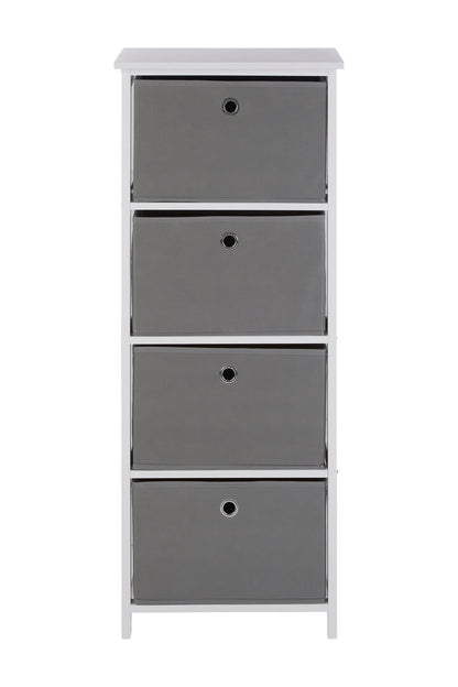 Savannah 4 Grey Fabric Drawers Cabinet